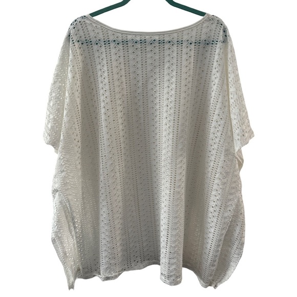 Women’s White Swim Batwing Cover Up Top - Picture 5 of 7